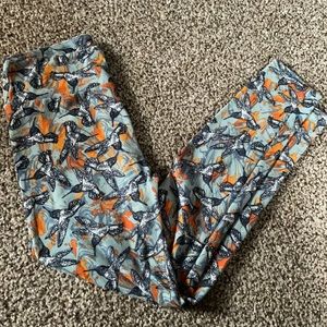 LulaRoe hummingbird print leggings